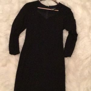 Long sleeve back evening dress